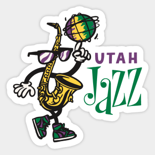 Bootleg Utah Jazz Saxophone Mascot Sticker